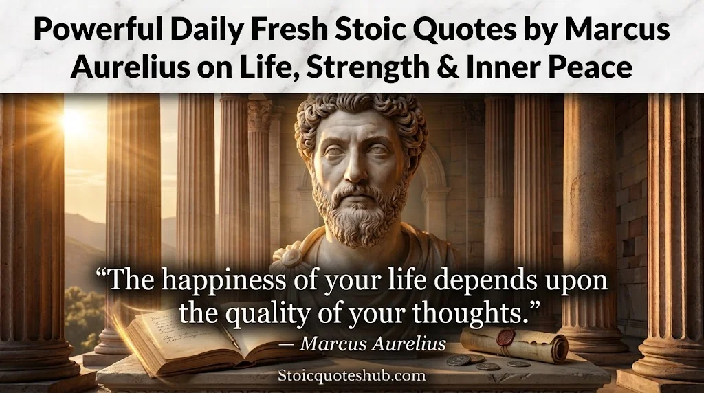 Powerful Daily Fresh Stoic Quotes by Marcus Aurelius on Life, Strength & Inner Peace