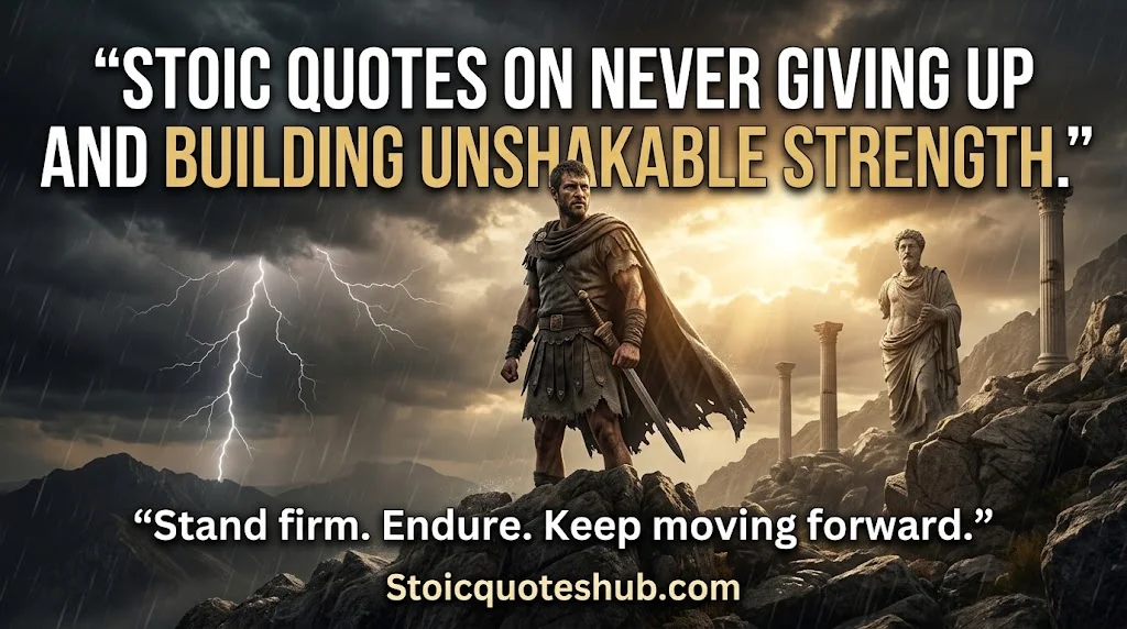 Stoic Quotes on Never Giving Up and Building Unshakable Strength